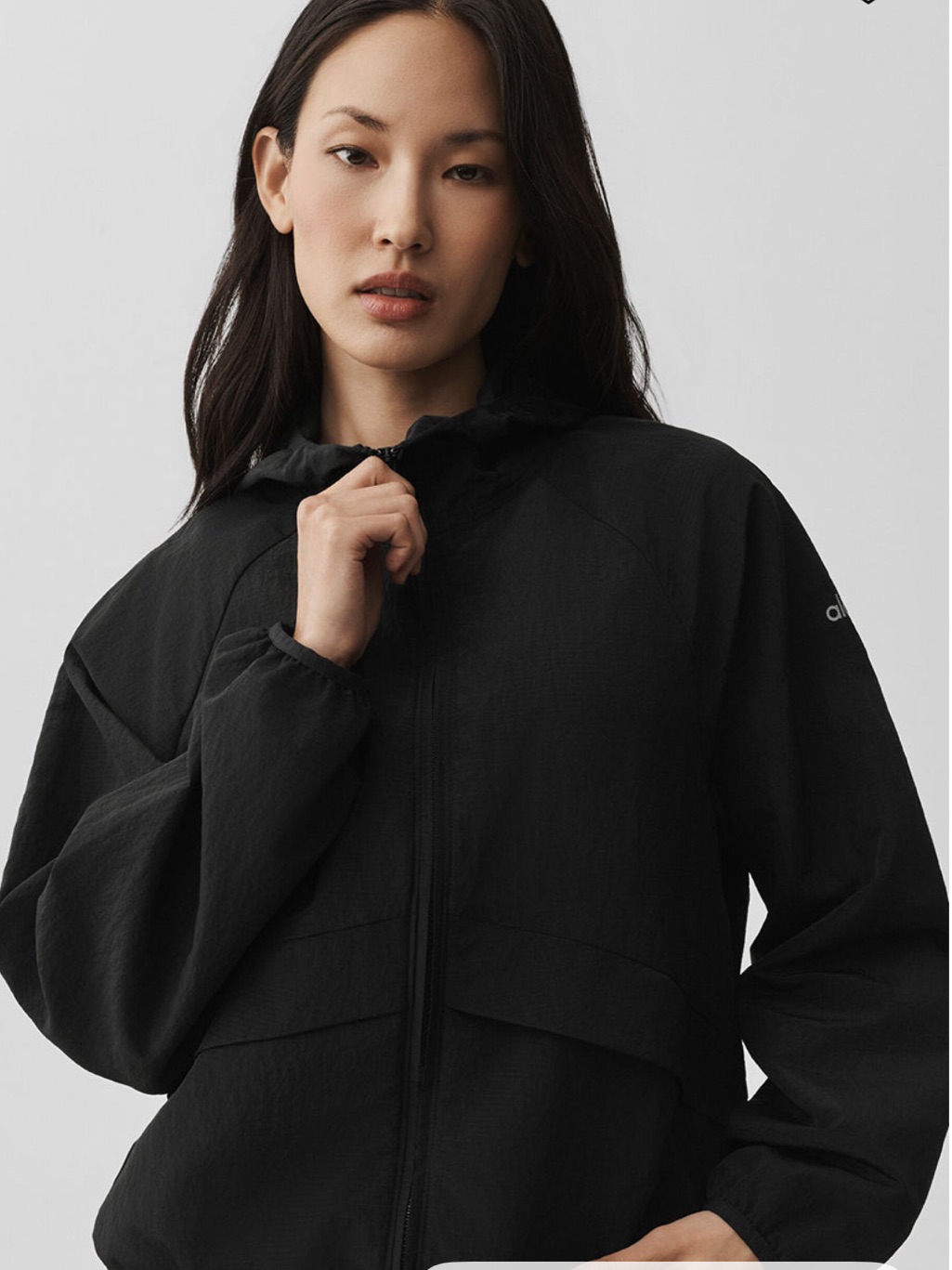 Alo Yoga Black Lightweight Ripstop Electric Jacket